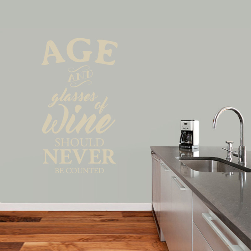 Adhésif décoratif âge et verres de vin, Beige