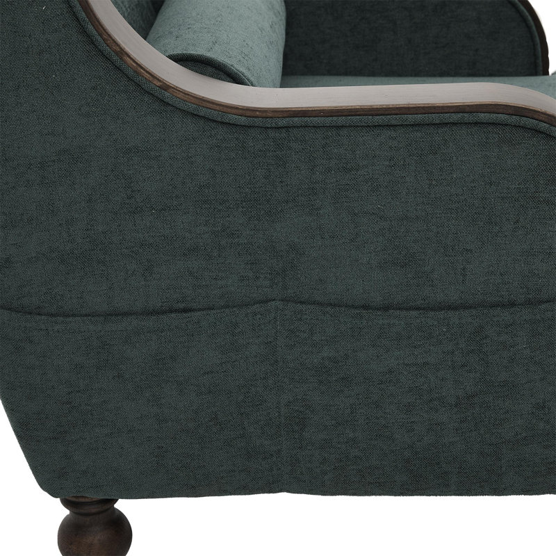 Fauteuil-lit rembourré en tissu, Émeraude