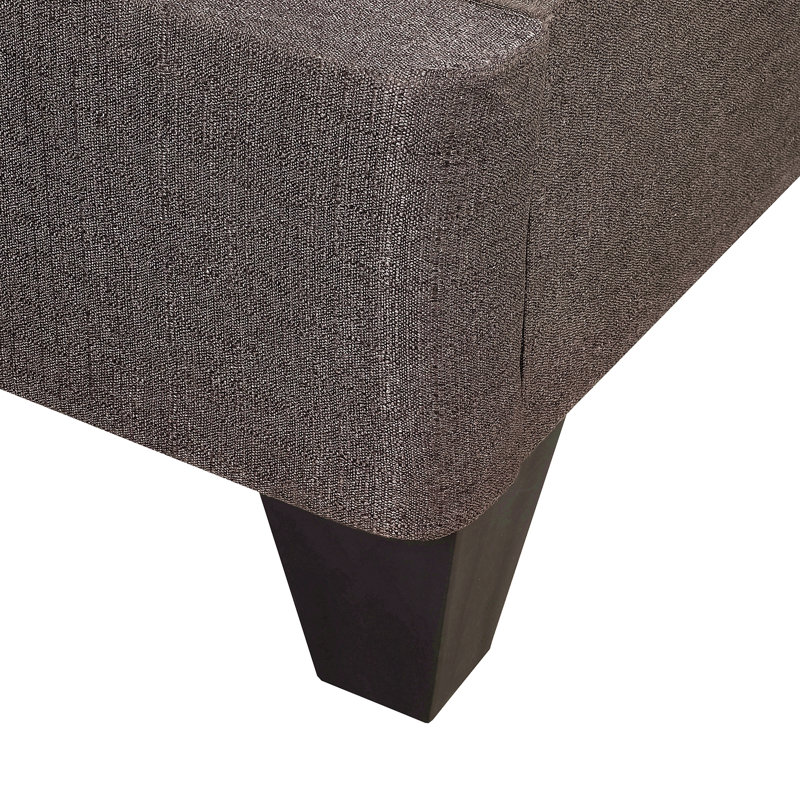 Contemporain 14 po Base de matelas plateforme, base de lit tapissier simple, gris foncé, Très grand lit