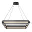 Lustre, 4 lumières, 34 po, noir mat, verre fumé-1246420807