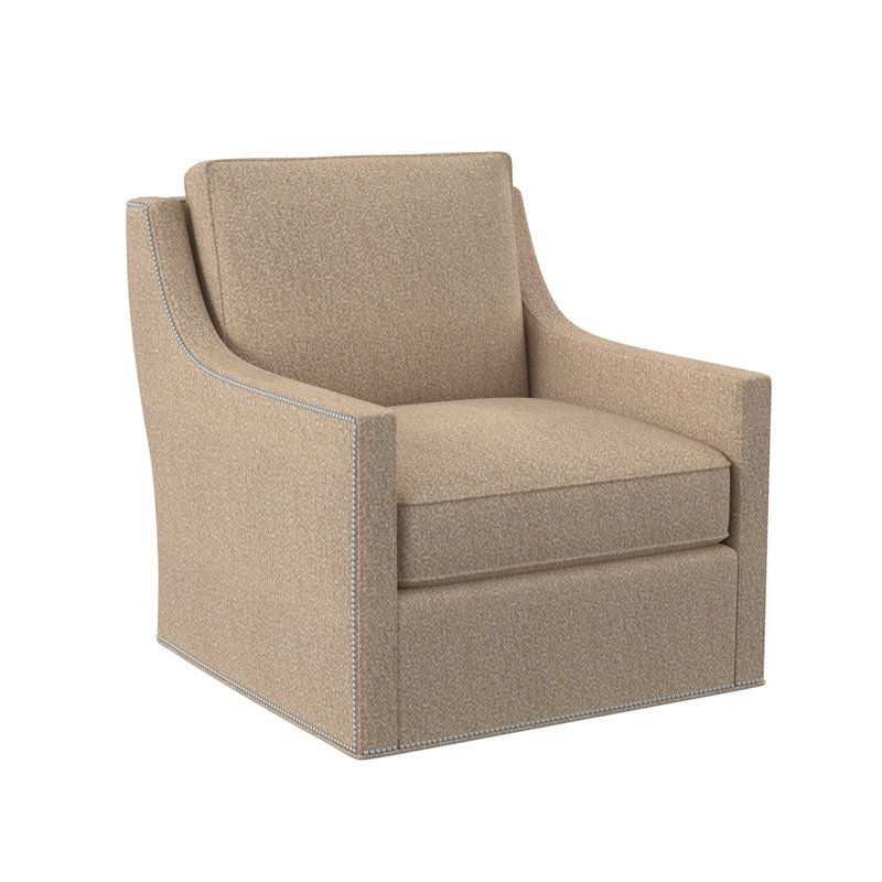 Sonoma Upholstered Swivel Armchair, Pewter Small, Maya Wheat Polyester Blend