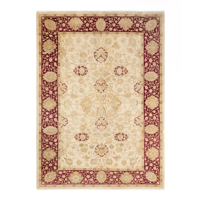 Tapis unique en laine noué à la main 6 pi 2 po x 9 pi 4 po nouvel âge Hayner