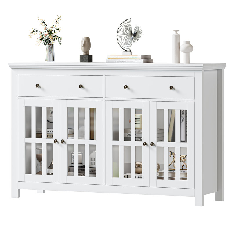 Buffet 2 tiroirs Arlton, Blanc