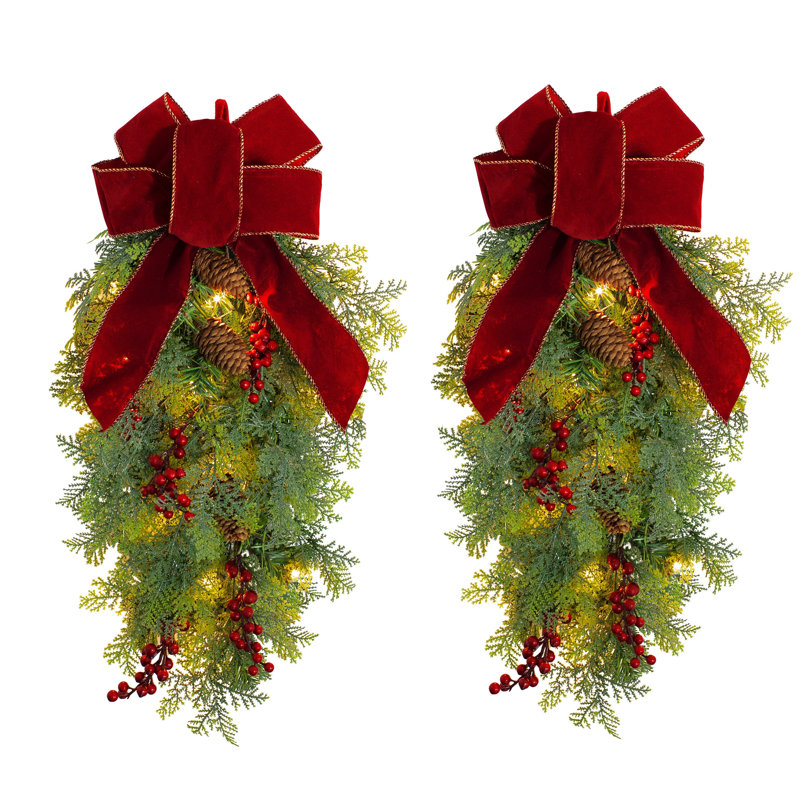 Ensemble de 2 lumières de Noël classiques pour dossier de chaise