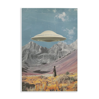 Plaque murale UFO over Mountain Valley, design par Wumples