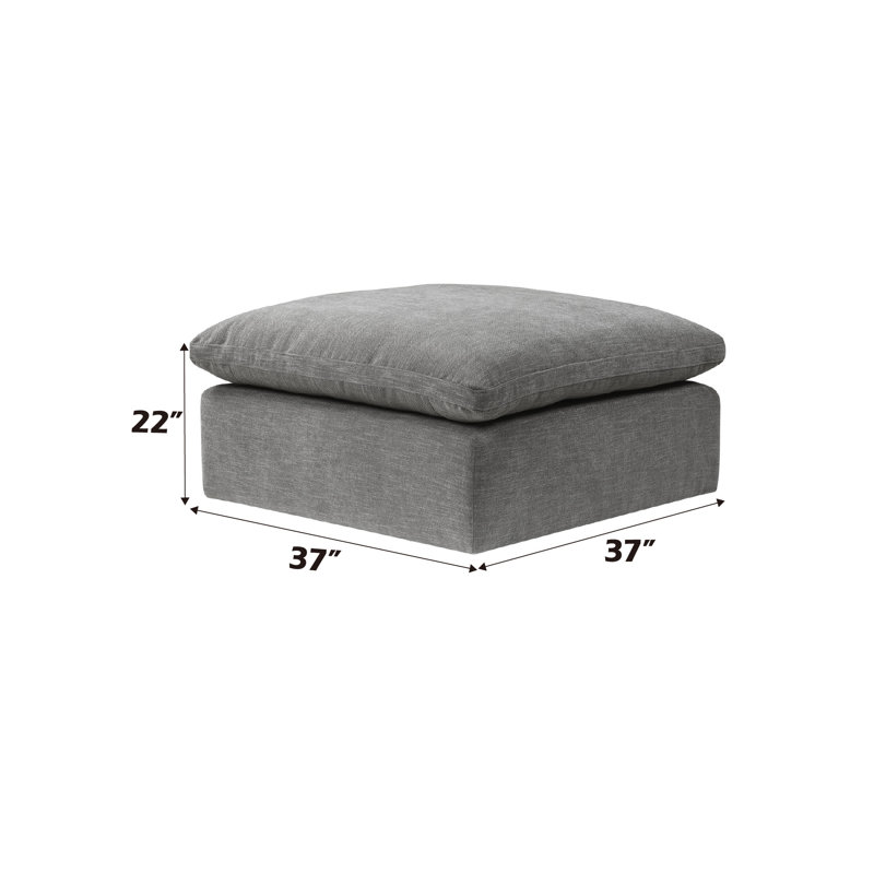 Canapé modulaire en lin avec repose-pieds Naveen