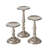 3 Piece Silver  Pillar Candle Holder Set