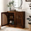 Buffet cannelé avec 2 trous de sortie, armoire buffet avec rangement, armoire latérale étroite pour le salon, l'entrée, le couloir, le café et le bar-419322471