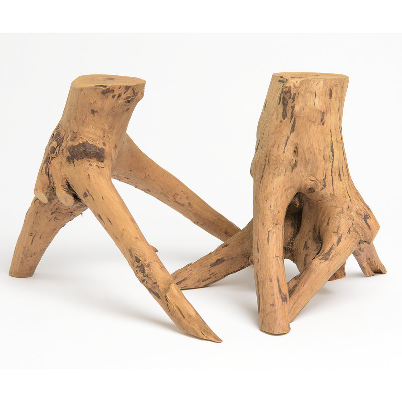 8'' H Wood Tabletop Candlestick, Natural
