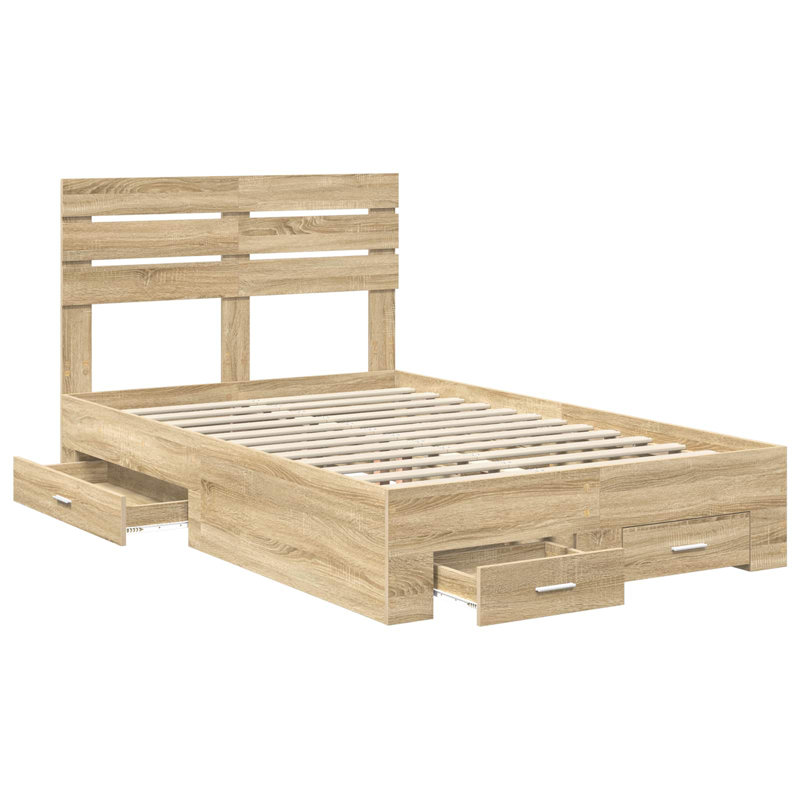 Bed, Sonoma Oak, 140 x 190cm