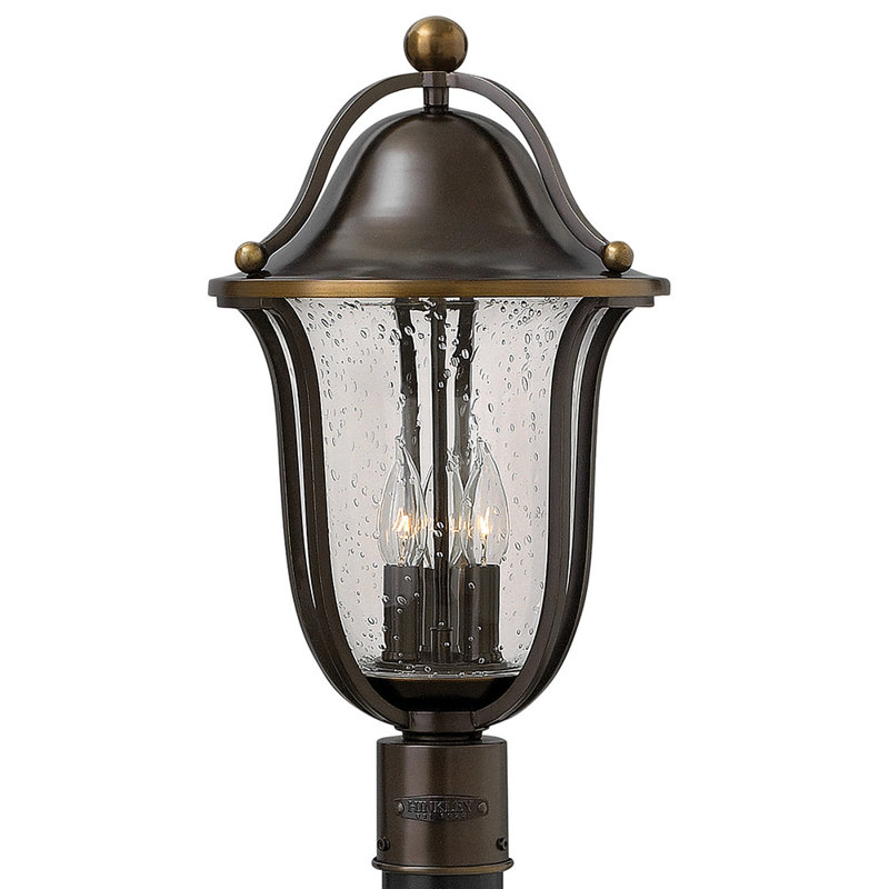 Olde Bronze 3-Light Outdoor Lantern with Clear Seedy Glass