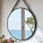 32'' Round Coastal Wall Mirror Brushed Black Aluminum Frame-587464477-587464466
