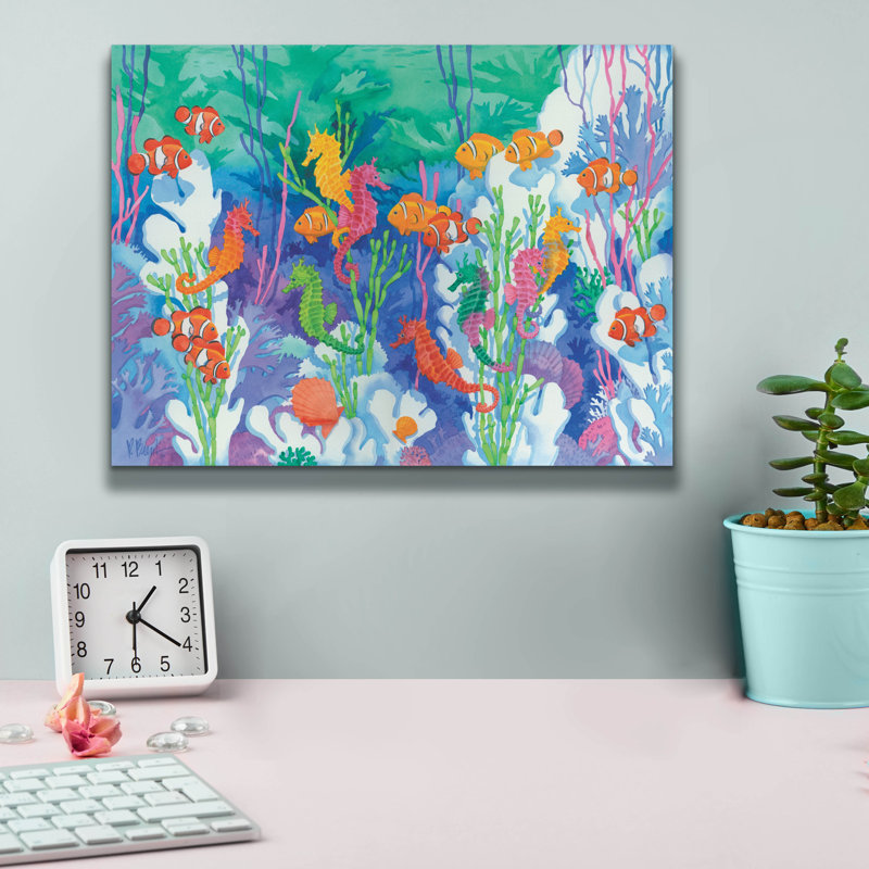 «Lark Manor ™« Seahorse Lagoon »par Paul Brent, art mural sur toile, H 12 po x l 16 po