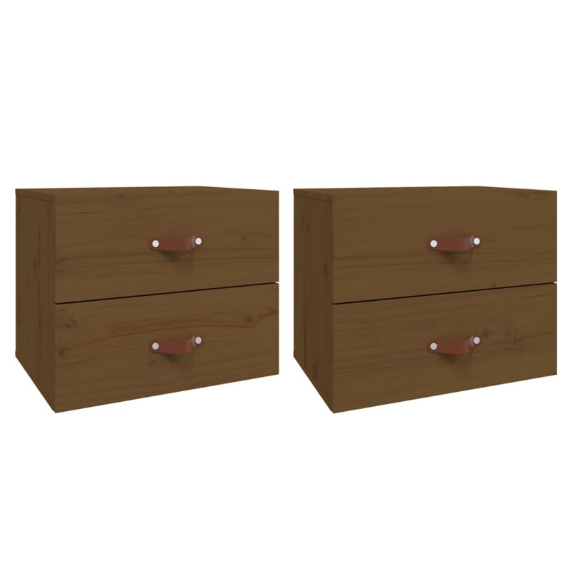 Uckfield 50cm W Solid Wood Bedside Table, Brown