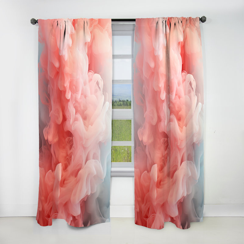 Cullman Pink Polar Radiance Smoke I - Modern Curtain - Velvet Room Darkening - 1 panel, 52" W x 120" L