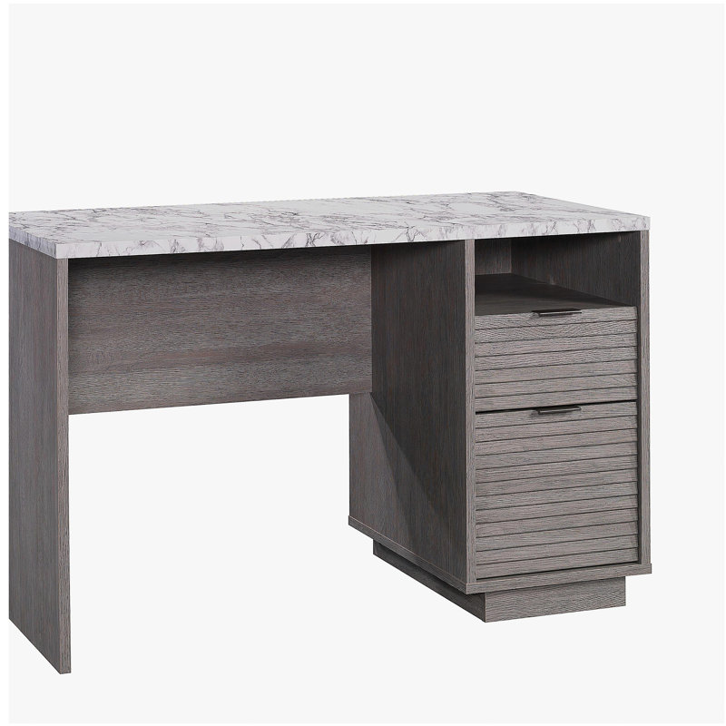 Bureau moderne avec 2 tiroirs spacieux, finition gris moyen