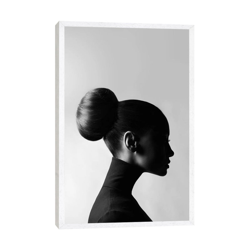Neck Up - Print on Canvas, White Framed, 101.6cm H x 66.04cm W x 3.81cm D