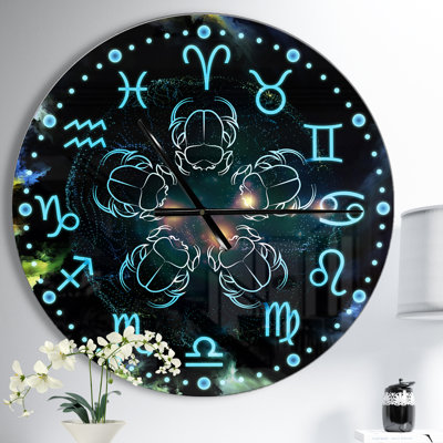 Astrologie avec Scarabées - Horloge murale moderne