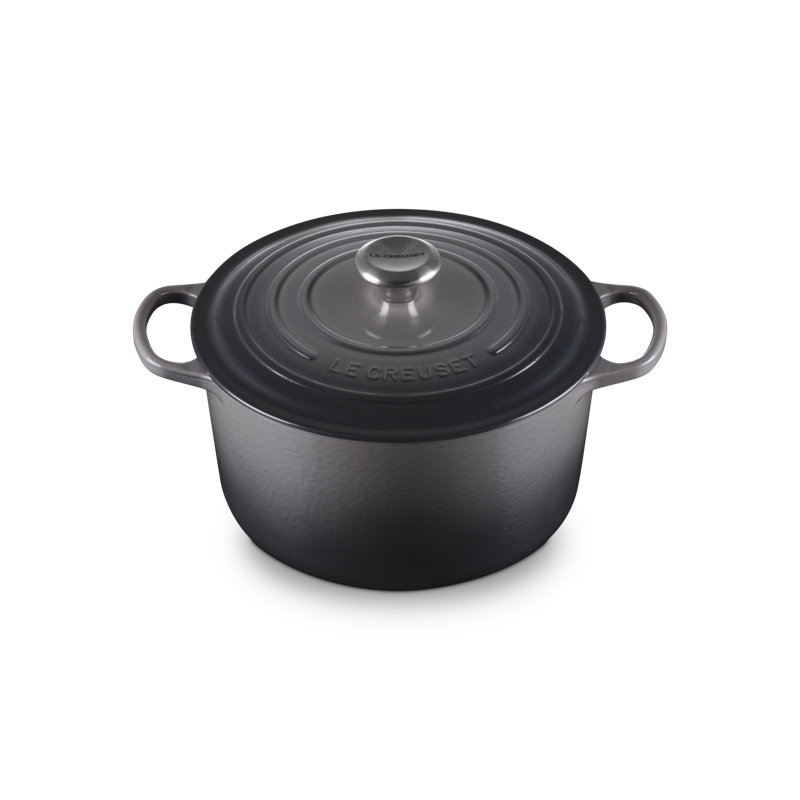 Le Creuset Signature Enaneled Cast Iron Deep Round Dutch Oven 6.5 Qt., Oyster, 6.5 quarts, Oyster