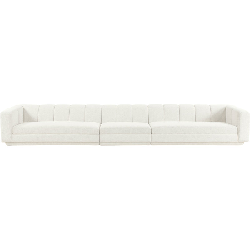 Tissu Chiquita rembourré 3 pièces Canapé modulaire, Crème