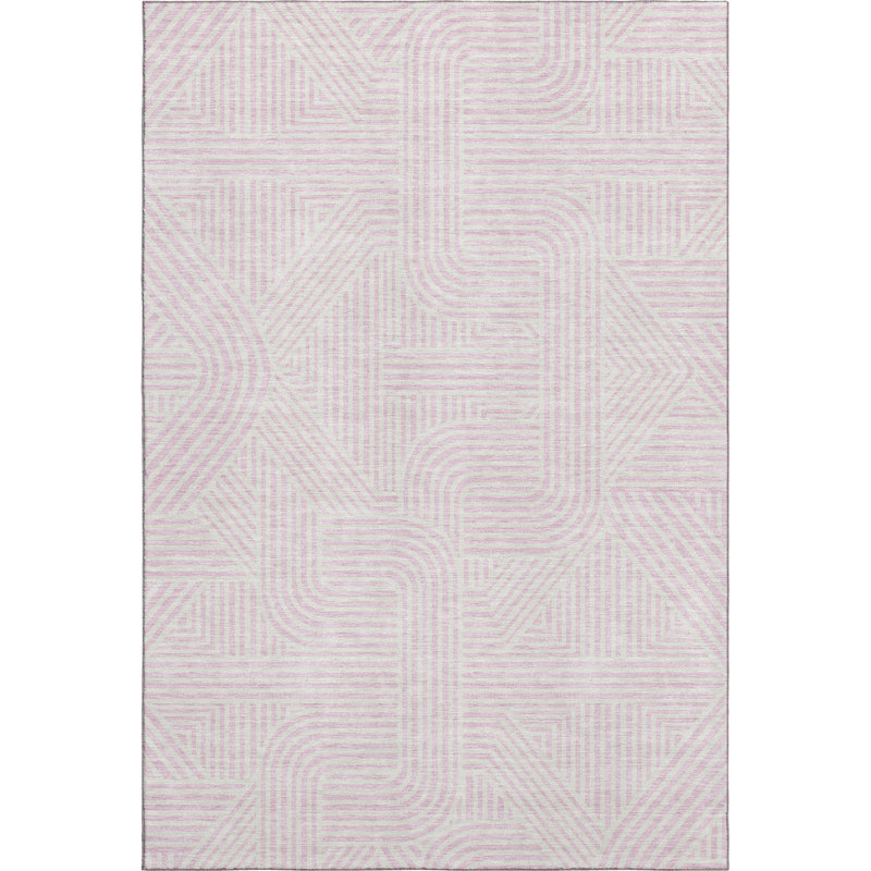 Premium Machine Washable Prisco Pink Rug, Rectangle 2'6" x 3'10"