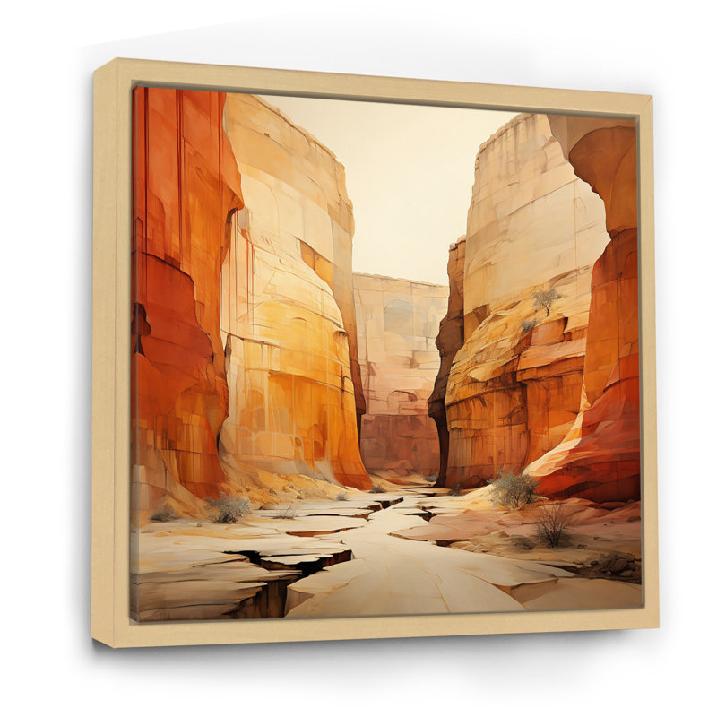 «Bold Landscape Canyon Desert V - Canyon», art mural encadré, H 30 po x l 30 po x P 1 po, Cadre flottant érable