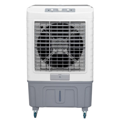 3-In-1 Portable Evaporative Air Cooler, 90° Oscillation Swamp Cooler With Dual Water Inlets & Lockable Casters
