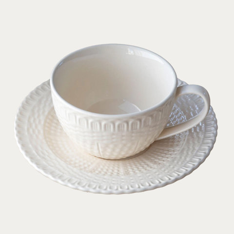 Basketweave Ceramic Mug