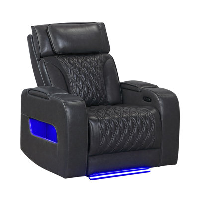 JULIAN SILVER POWER RECLINER WITH POWER HEADREST AND LED