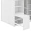 Lit mezzanine double avec garde-robe, bureau et tablettes-629178464