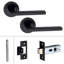 1 Pair Leon Design Classic Door Handles Set in Polished Chrome with Spindle and Fixings-839296880-839296882