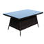 Table de patio rectangulaire avec verre trempé transparent - Cadre en aluminium, brun, protégé et eau, assemblage inclus extérieur et extérieur, brun, résistant aux intempéries,