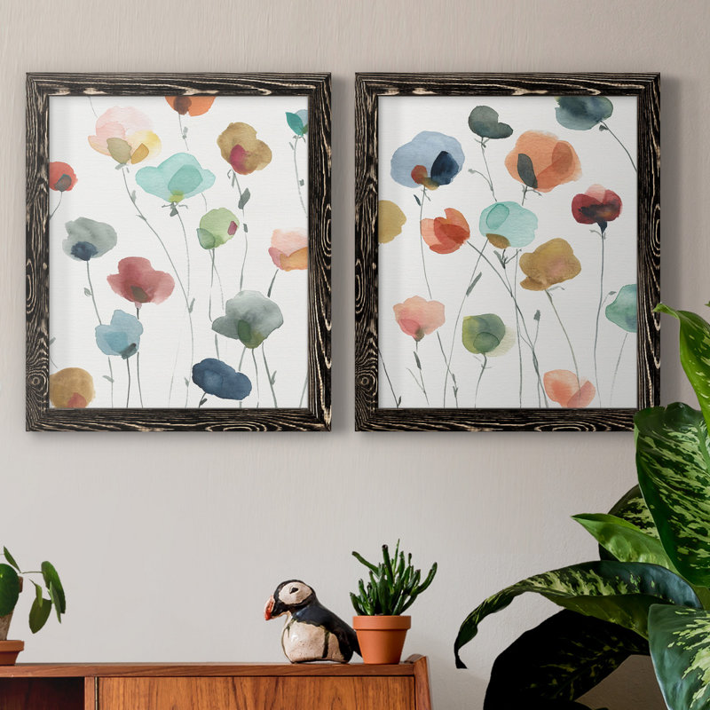 «Lollipop Garden I», ensemble de 2 impressions, Toile encadrée, H 24 po x l 36 po, Noir