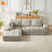 Cozyform Convertible Corduroy Sectional Couch With Ottoman & Pillows, Modular L Shaped Sleeper Sofa, Boneless Cloud Couch For Living Room Furniture, Dark Green-132832334-132832328