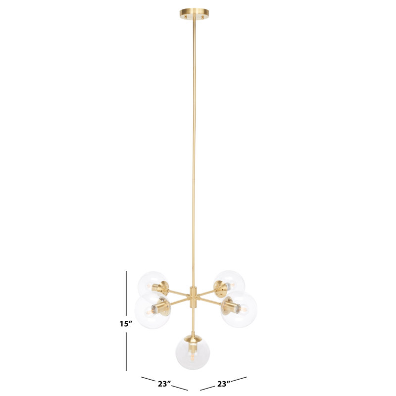 5 - Light Dimmable Sputnik Modern Linear Chandelier