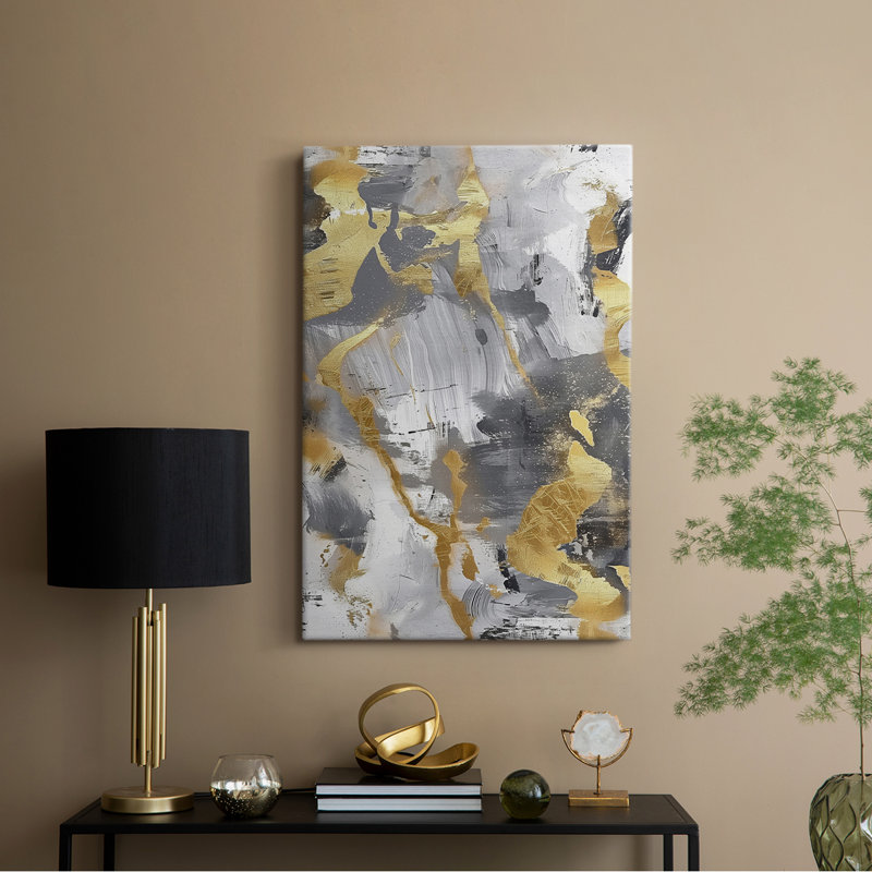 Série ABSTRACT cmxxxiv - Toile tendue avec châssis de qualité supérieure - Prêt à être accroché, H 60 po x l 40 po
