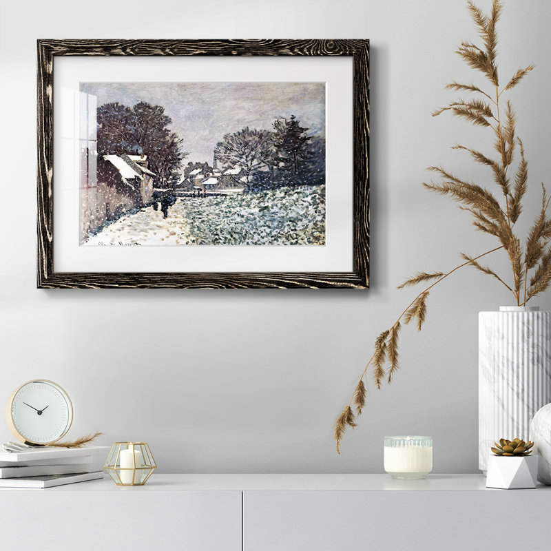 " Snow At Argenteuil By Monet ", Black, 22" H x 32" W x 1.5" D