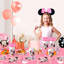 Ensemble de vaisselle de fête d'anniversaire pour filles, Minnie Mouse, 113 pièces Minnie Mouse