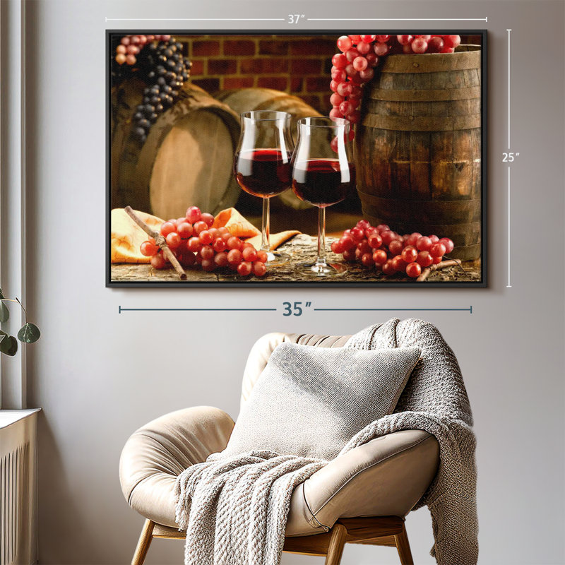 " Romantic Wine Wall Art ", 25" H x 37" W