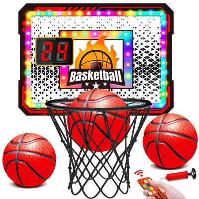 Tableau de pointage basketball avec effets de lumière dynamiques - Jeu d'intérieur télécommandé pour enfants et adultes