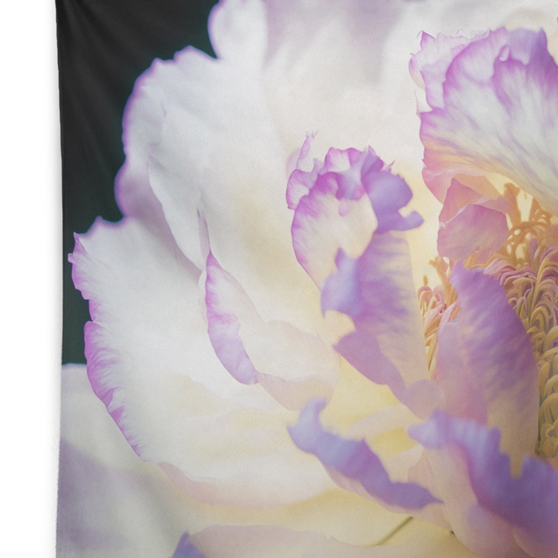 Blossoming Pink And White Peony III Polyester Tapestry, 50" H x 60" W