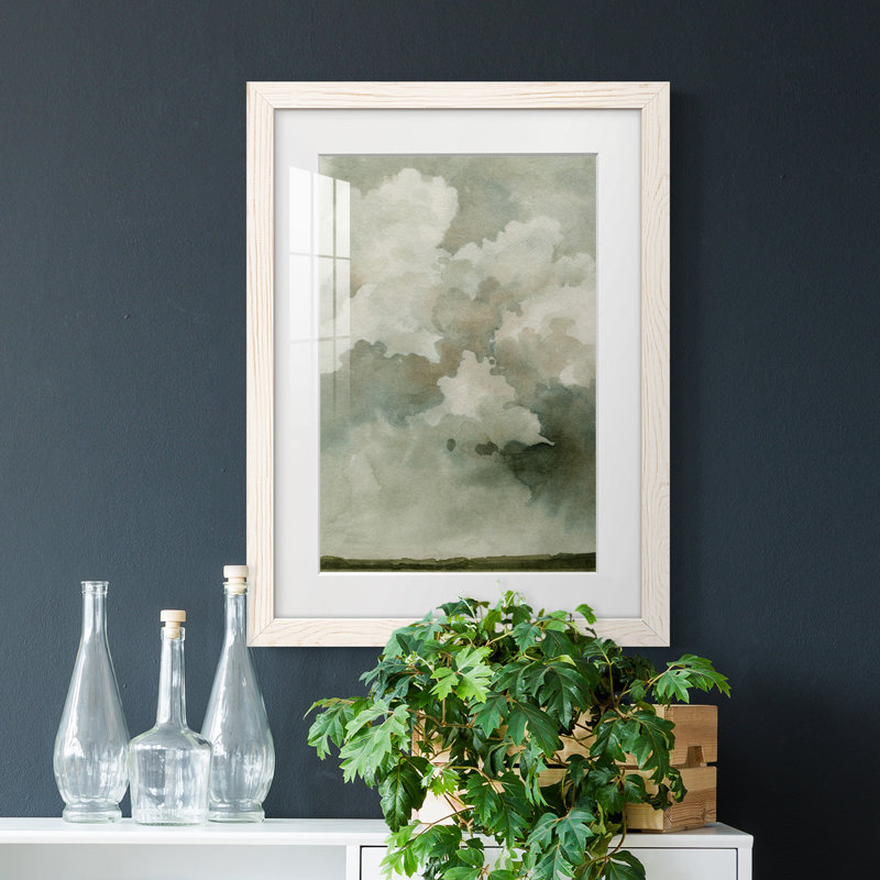 Coming Rain I - Peinture encadrée, H 31,5 po x l 23,5 po x P 1 po, Cadre blanc