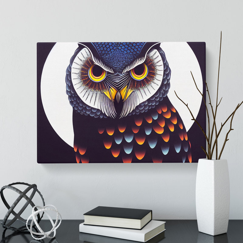 Beguiling Owl - Wrapped Canvas, 50cm H x 76cm W x 3cm D