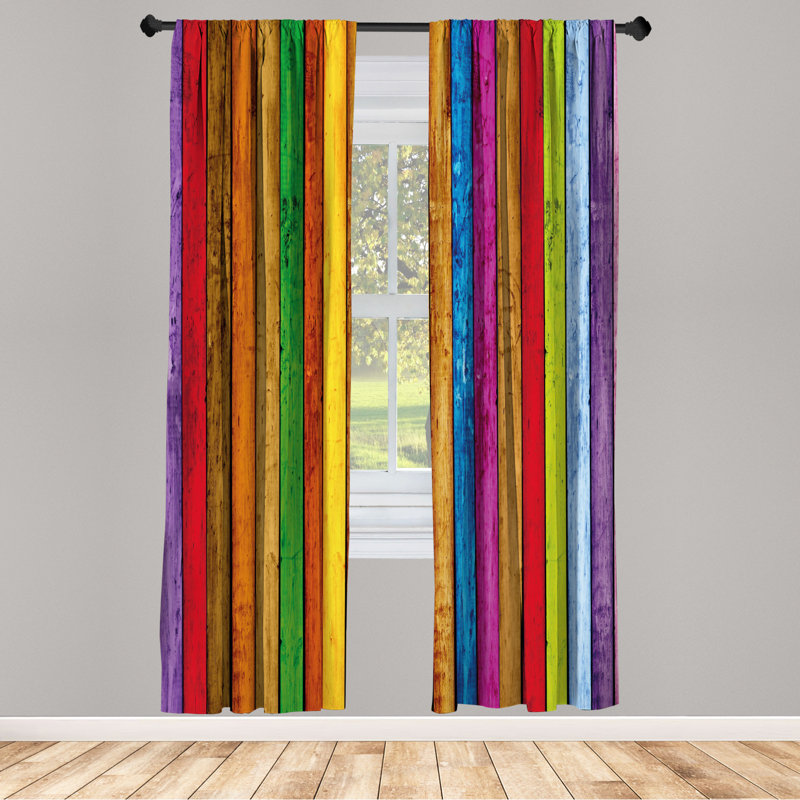Microfiber Floral Semi-Sheer Rod Pocket Curtain Panels, 28" W x 95" L