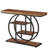 Brown Rectangular Console Table With Metal Frame And Shelf For Organized Entryways