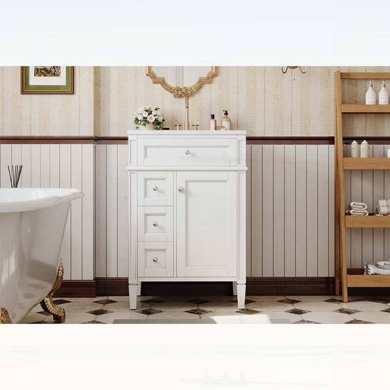 Meuble-lavabo moderne avec lavabo supérieur, rangement spacieux et fabrication durable pour des salles de bain élégantes et fonctionnelles