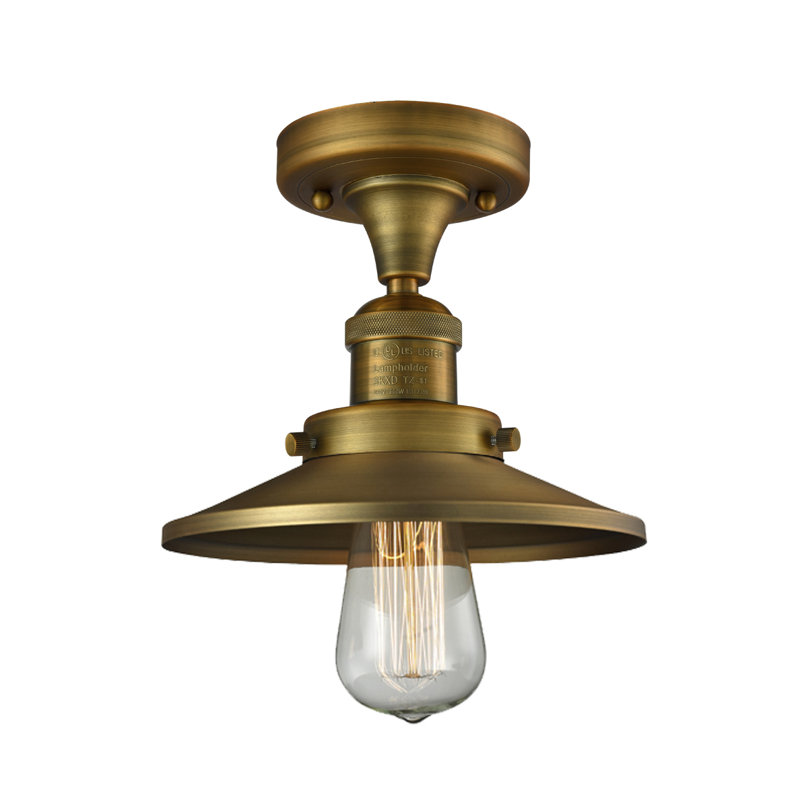 Plafonnier semi-encastré à 1 lumière de 7 po Reale, Ampoule DEL 6 watts Vinage, Laiton brossé, Laiton brossé