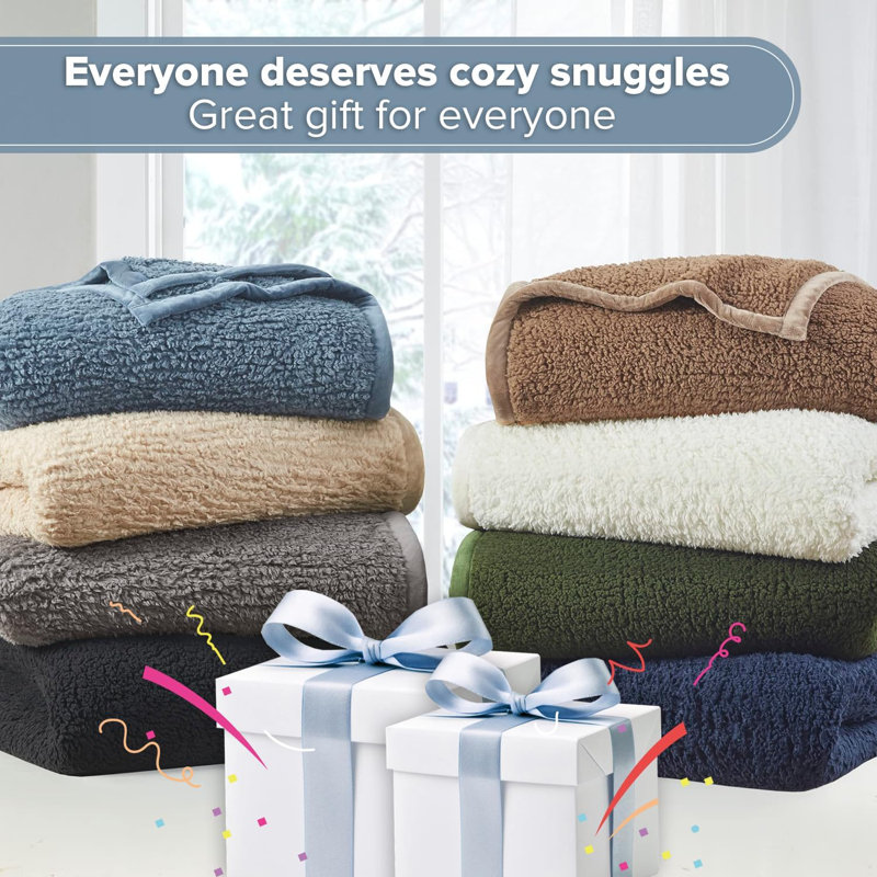 Burlington Berber Cozy Soft Blanket, Full/Queen, Tan