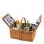 Panier en osier Twine Seaside Cape Cod avec compartiments isolés, comprenant argenterie, assiettes, serviettes de table, verres à vin, shakers et tire-bouchon, parfait pour un pique-nique ou une fête en plein air