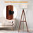  Tripod Floor Lamp, Mid Century Wood Standing Lamp, Modern Design Shelf Floor Lamp For Living Room, Bedroom, Office, Flaxen Lamp Shade With E26 Lamp Base Brown